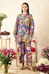 Buy_Rainas_Blue Cotton Silk Printed Collage Shirt With Pant _at_Aza_Fashions