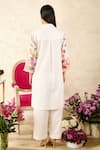 Shop_Rainas_Off White Linen Printed Cherry Blossom Shirt Collar Tunic With Pant _at_Aza_Fashions