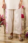 Shop_Rainas_Off White Linen Printed Sakura Mandarin Collar Tunic With Pant _Online_at_Aza_Fashions