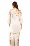 Shop_Rainas_Off White Linen Printed Floral Bouquet Mandarin Collar Tunic With Pant _Online_at_Aza_Fashions