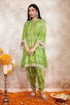 Buy_Rainas_Green Cotton Silk Printed Geometric Round Kurta Pant Set _at_Aza_Fashions