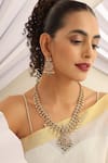 Buy_MUDRA LUXE_Gold Plated Stone Peacock Studded Long Necklace Set _at_Aza_Fashions