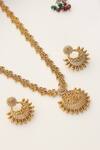 Buy_SUIKALA_Gold Plated Stones Crescent Moon Temple Necklace Set_Online_at_Aza_Fashions