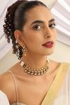 Buy_MUDRA LUXE_Multi Color Stone Geometric Embellished Choker Set _at_Aza_Fashions