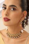 Buy_MUDRA LUXE_Multi Color Stone Geometric Embellished Choker Set _Online_at_Aza_Fashions