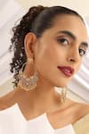 Buy_SUIKALA_Red Stones Temple Chaandbali Earrings _at_Aza_Fashions