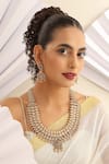 Buy_MUDRA LUXE_Gold Plated Stone Layered Motif Carved Necklace Set _at_Aza_Fashions