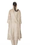 Buy_Swatti Kapoor_Gold Kurta Silk Organza Embroidered Gota Heer Trimmed Self Striped With Slip 