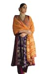 Shop_Swatti Kapoor_Orange Hand Woven 40gm Chanderi Printed Foil Nuhal Dupatta _Online_at_Aza_Fashions