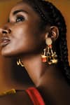 Buy_AK-OK_Multi Color Stones Tribal Treasure Hoop Earrings _at_Aza_Fashions