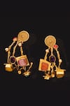 Shop_AK-OK_Multi Color Stones Tribal Treasure Hoop Earrings _at_Aza_Fashions