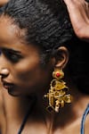 Buy_AK-OK_Multi Color Stones, Crystals Tribal Treasure Embellished Earrings _Online_at_Aza_Fashions
