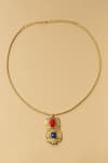 Shop_AK-OK_Multi Color Drop Of Heaven Pendant Necklace _at_Aza_Fashions