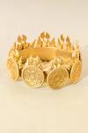 Shop AK-OK Gold Plated Crystals Blooming Coin Bangle Online at Aza Fashions Shop_AK-OK_Gold Plated Crystals Blooming Coin Bangle _Online_at_Aza_Fashions