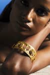 Buy_AK-OK_Gold Plated Cutwork Blooming Ladder Bangle _at_Aza_Fashions