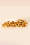 AK-OK_Gold Plated Studs Spiked Coin Bangle - Single Pc _Online_at_Aza_Fashions