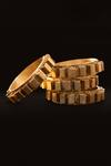 Shop_AK-OK_Gold Plated Ancient Brick Bangle - Single Pc _at_Aza_Fashions