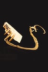 Shop_AK-OK_Gold Plated Melting Brick Danglers _at_Aza_Fashions