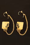 Buy_AK-OK_Gold Plated Melting Brick Danglers _Online_at_Aza_Fashions