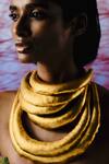 Buy_AK-OK_Gold Plated Ancient Tribal Broad Choker _Online_at_Aza_Fashions