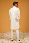 Shop_Rohit Bal_White Matka Silk Embroidery Resham Thread Sherwani _at_Aza_Fashions