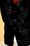 Buy_Rohit Bal_Black Velvet Embroidery Resham Thread Jungle Bandhgala _Online_at_Aza_Fashions