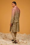 Shop_Rohit Bal_Pink Chanderi Silk Printed Floral Bundi And Kurta Set _at_Aza_Fashions