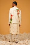 Shop_Rohit Bal_Ivory Chanderi Silk Printed Tropical Bundi And Kurta Set _at_Aza_Fashions