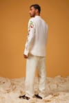 Shop_Rohit Bal_White Linen Embroidery Cherry Sleeve Shirt _at_Aza_Fashions