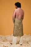 Shop_Rohit Bal_Pink Chanderi Silk Print Floral Bloom Two Tone Sherwani _at_Aza_Fashions