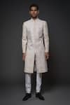 Buy_Rohit Bal_Ivory Matka Silk Embroidery Floral Garden Hand Sherwani _at_Aza_Fashions