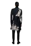 Shop_Rohit Bal_Black Matka Silk Print Floral Garden Monochrome Sherwani _Online_at_Aza_Fashions