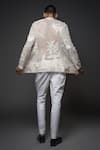 Shop_Rohit Bal_White Net Embroidered Sequin Forest Applique Open Shirt _at_Aza_Fashions