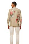 Rohit Bal_Cream Chanderi Silk Printed Floral Bouquet Bandhgala _at_Aza_Fashions