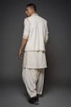 Shop_Rohit Bal_Ivory Chanderi Silk Printed Foil Floral Mughal Threadwork Bundi Kurta Set _at_Aza_Fashions