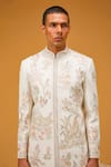 Buy_Rohit Bal_Ivory Matka Silk Embroidered Resham Pastel Sherwani _Online_at_Aza_Fashions