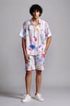 Buy_Dash and Dot_Multi Color 70% Viscose 30% Linen Printed Floral Shirt And Shorts Co-ord Set _at_Aza_Fashions