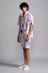 Buy_Dash and Dot_Multi Color 70% Viscose 30% Linen Printed Floral Shirt And Shorts Co-ord Set _Online_at_Aza_Fashions