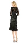 Shop_Mac Duggal_Black Polyester, Lace Stones, Applique Round , Crew Dress _at_Aza_Fashions