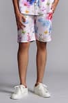 Dash and Dot_Multi Color 70% Viscose 30% Linen Printed Floral Shorts _Online_at_Aza_Fashions