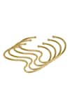 Buy_Varnika Arora_Gold Plated Billow Flowing Line Bangles - Set Of 4 _at_Aza_Fashions