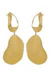 Varnika Arora_Gold Plated Sol Abstract Shaped Dangler Earrings _at_Aza_Fashions