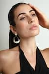 Buy_Varnika Arora_Black Enameled Saline Color Block Earrings _Online_at_Aza_Fashions