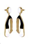 Shop_Varnika Arora_Black Enameled Saline Color Block Earrings _Online_at_Aza_Fashions