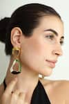 Buy_Varnika Arora_Gold Plated Enameled Embrace Color Block Earrings _at_Aza_Fashions