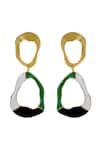 Shop_Varnika Arora_Gold Plated Enameled Embrace Color Block Earrings _at_Aza_Fashions