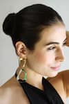 Varnika Arora_Gold Plated Enameled Embrace Color Block Earrings _Online_at_Aza_Fashions