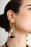 Shop_Varnika Arora_Gold Plated Enameled Embrace Color Block Earrings _Online_at_Aza_Fashions