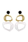 Shop_Varnika Arora_Black Enameled Drift Earrings _at_Aza_Fashions