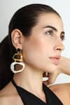 Varnika Arora_Black Enameled Drift Earrings _Online_at_Aza_Fashions